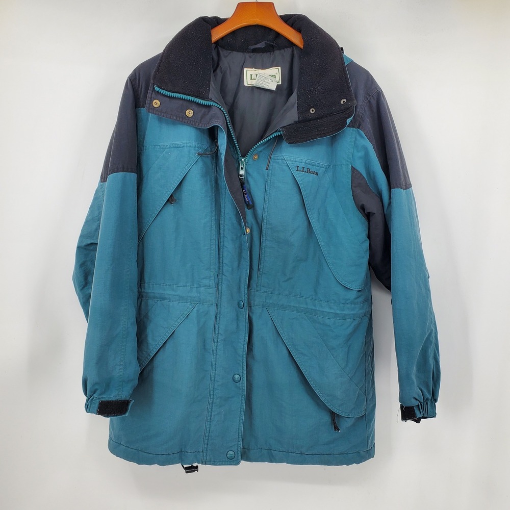 LL Bean Vintage 90s Thinsulate Lite Loft Parka Jacket Coat Ski Colorblock Retro